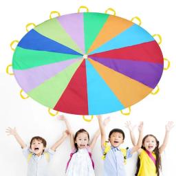 Parachute Toy para crianças, 2-3m, guarda-chuva arco-íris, saque de salto, ballute, jogar jogos ao ar livre, criança, criança, esportes, desenvolvimento, dia - Image 6