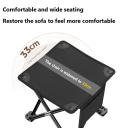 Portátil Folding Camping Stool, cadeira Slacker dobrável, 450 LBS Load Capacity, 4 pernas, acessórios de pesca, Camping - Image 4
