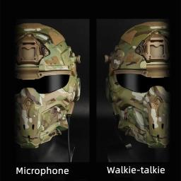 Capacete Airsoft RÁPIDO tático com fone de ouvido de comunicação embutido, capacete de assalto Fan W-Ronin, máscara destacável, lente de reposição - Image 3