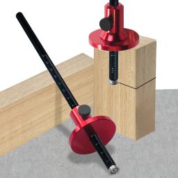 Régua para marcação de madeira, medidor de marcação de roda de cabeça dupla com escala graduada em polegadas e mm, ferramenta de desenho de linha paralela de alumínio - Image 6