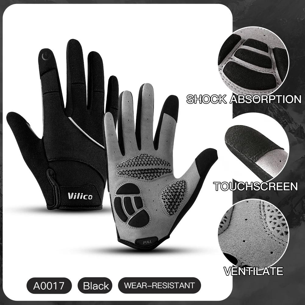Luvas de ciclismo MTB para homens e mulheres, preto, tela sensível ao toque, bicicleta de estrada, equitação, gel de silicone, bicicleta, motocicleta - Image 1