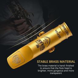 Saxofone Metal Boquilha com Laca Dourada, Sax Boca Peças, Borracha Dura, Alto Tenor Soprano - Image 5