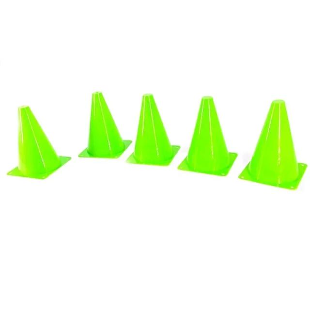 Cone de Treinamento para Futebol em Plástico Flexível - Conjunto com 5 Peças de 18cm com Marcações para Treinos e Barreiras