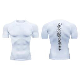 Camisa de compressão atlética para homens, camiseta seca rápida, tops de treinamento, camisetas de corrida, ginásio Workout Tees gráfico, venda quente 2024 - Image 3