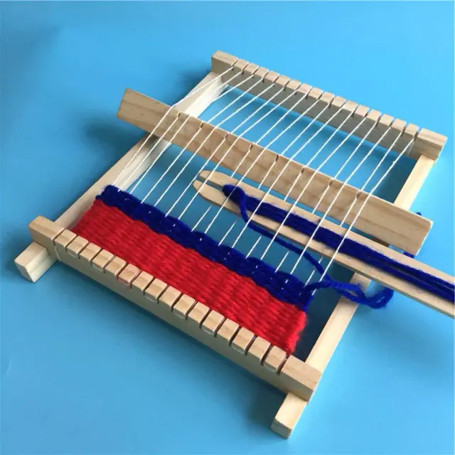 Máquina de Tricô de Madeira para Iniciantes - Quadro de Tecelagem DIY Ajustável, Brinquedo Intelectual e Criativo para Crianças