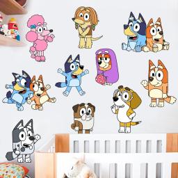 Auto-adesivo Bluey série adesivo de parede, Cartoon Anime, TV, Decoração de quarto infantil, adesivos - Image 2