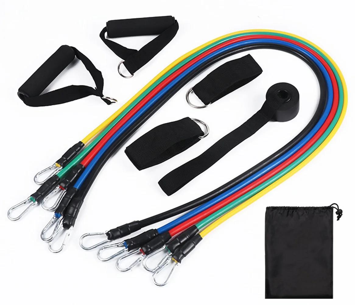 Corda de tensão multifuncional para fitness, 5 tubos, elástica, pedal de ioga, faixa de resistência, corda de tensão para alongamento, treinamento de abdômen - Image 1