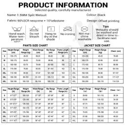 Terno de mergulho 1.5mm masculino wetsuit neoprene subaquático kitesurf surf caça submarina jaqueta calças roupas terno molhado - Image 6