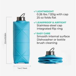 Garrafa De Água De Silicone Portátil E Criativa, Copa De Água Dobrável Para Camping Caminhadas E Viajar, 1Pc - Image 2