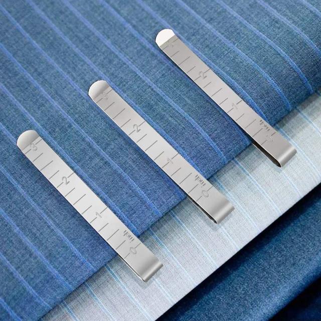 Clipes de Costura em Aço Inoxidável para Quilting e DIY - 20 Peças com Régua de Medição