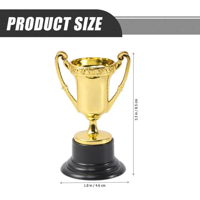 Troféus e Copos Decorativos para Crianças - Mini Troféus de Plástico para Competição, 4.6x4.6cm, Pacote com 10 Unidades