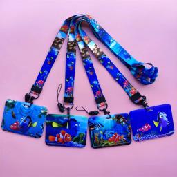 Disney Procurando Nemo-Porta-Cartão Cartoon para Mulheres, Cordões, Estojo Cartão de Crédito, Alça de Pescoço, Porta-Crachá Dory ID, Clipe Retrátil Marlin - Image 3
