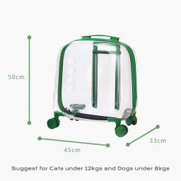 Caixa transparente portátil da caixa do trole do animal de estimação de elfwalk com roda silenciosa para gatos e cães - Image 5