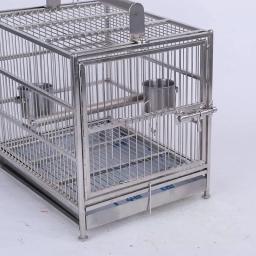 Gaiola portátil de aço inoxidável, Alimentador ao ar livre do papagaio, Carrying Budgie, Acessórios para animais - Image 3