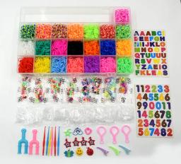 Rubber Loom Bands Box Set para crianças, brinquedo DIY, pulseira de silicone, elástico Weave, crianças Artes e ofícios - Image 4