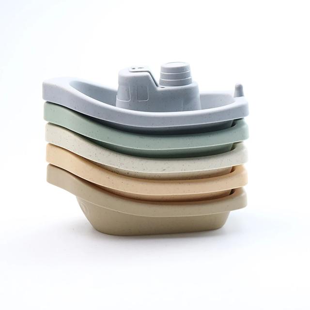 Conjunto de Copos de Barco Empilháveis Educativos para Banho Infantil