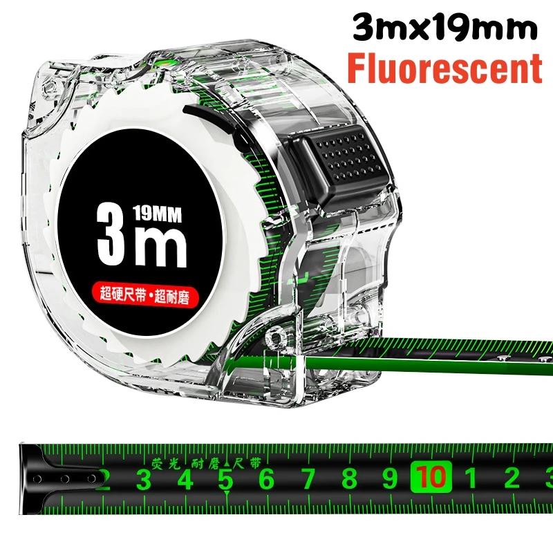 Fita métrica de aço inoxidável, Régua retrátil, Ferramenta de medição para madeira, Hollow Out Design, Anti-Corrosão, 3m, 7,5 m - Image 1