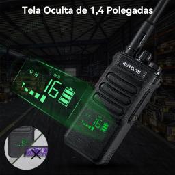 Retevis RT86 Walkie Talkie Radio de Comunicação Rádio Comunicador Longo Alcance Profissional comunicador sem fio equipe FM radio comunicador Portátil Recarregável PTT Walkie-talkie Longa Distância UHF Caça camping - Image 4