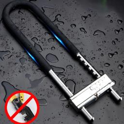 Ajustável U-Shape Manilha Lock, bicicleta Lock, Fit a maioria dos pinos, Ideal para uso interior e exterior, Preto - Image 2