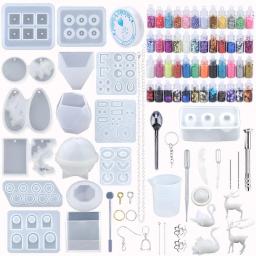 Resina Epóxi Fundição Moldes Set, Kits De Ferramentas De Silicone UV, Resina Fundição Moldes para Fazer Jóias, Descobertas Brinco DIY, 16 Estilos - Image 1