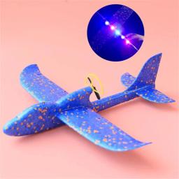 Avião de espuma elétrico planador mão jogar avião com luz led aviões de vôo automático ao ar livre crianças brinquedos para crianças meninos presentes - Image 1
