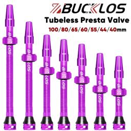 Bucklos válvula sem câmara de ar para bicicleta de estrada, 40/44/55/60/65/80/100mm, liga de alumínio, válvulas sem câmara de ar, f/v, válvula presta, peças de ciclismo - Image 1