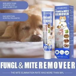 Creme de remoção de ácaros para animais de estimação, Pele do cão, Anti-Itch, Remoção do fungo do gato, Ringworm External Care, Pet Cleaning Products - Image 1