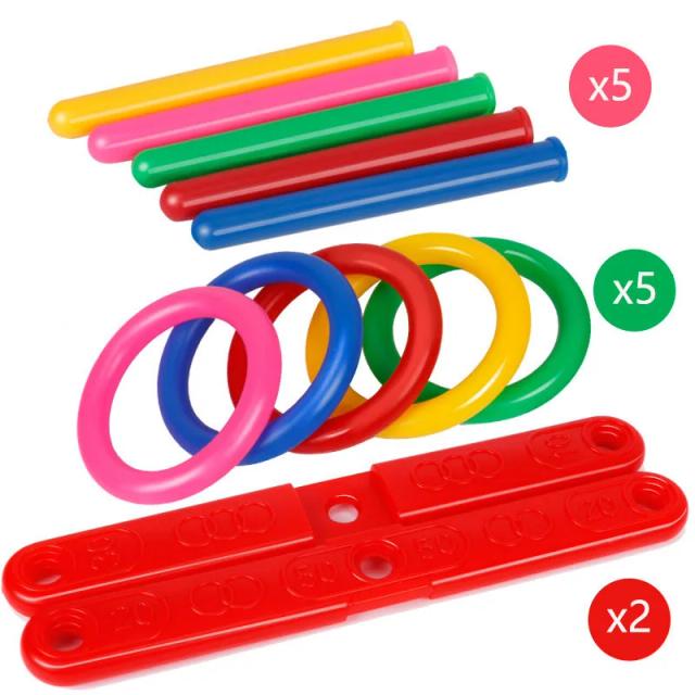 Conjunto de Jogo de Lançamento de Anel Esportivo Plástico Colorido 5 Peças