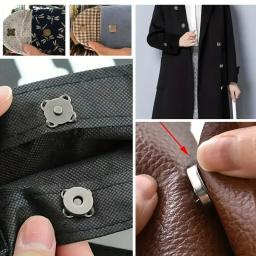 Prendedores de pressão magnéticos quadrados, fechos botão, bolsa, bolsa, carteira, artesanato, sacos, peças, acessórios, escolher a cor, 11mm, 15mm, 19mm, 5 conjuntos, 8 conjuntos - Image 2