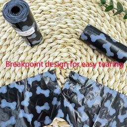 Impressão óssea Dog Poop Bag, Pet Lixo Bag, suprimentos biodegradáveis biodegradáveis, limpeza ao ar livre, 4 Rolls, 60Pcs - Image 4