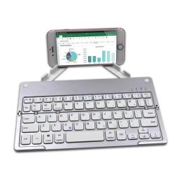 Mini teclado dobrável com suporte para telefone, placas de teclado dobráveis com conexão Bluetooth rotativa para telefone, laptop, tablet - Image 5