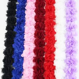 Decoração De Tecido De Renda De Chiffon, Fitas De Presente De Flor Artesanato, Base De Tecidos Não Tecidos, 1 m - Image 4