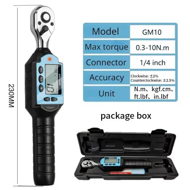 GOYOJO Chave de Torque Digital com Catraca Bidirecional 1/2" 3/8" 1/4" para Reparo de Bicicletas e Automóveis