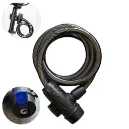 Anti-Theft Steel Cable Bicycle Lock and Bracket, Bike Segurança Acessório, Scooter Lock, 1,2 m - Image 2