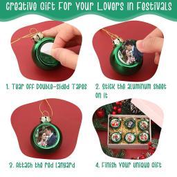 6cm/8cm sublimação bola de natal 6 pçs personalizado em branco consumíveis suprimentos transferência térmica impressão diy natal decora - Image 5