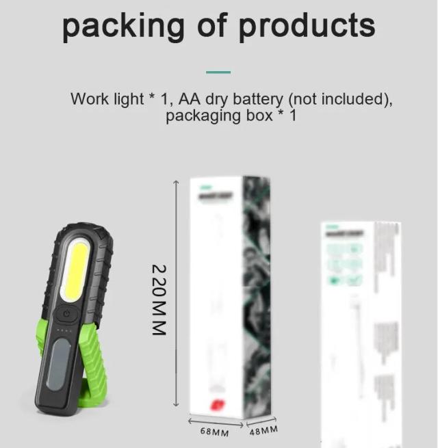 Lanterna LED Portátil Super Brilhante com Luz Magnética para Camping, Emergências e Reparos de Carro