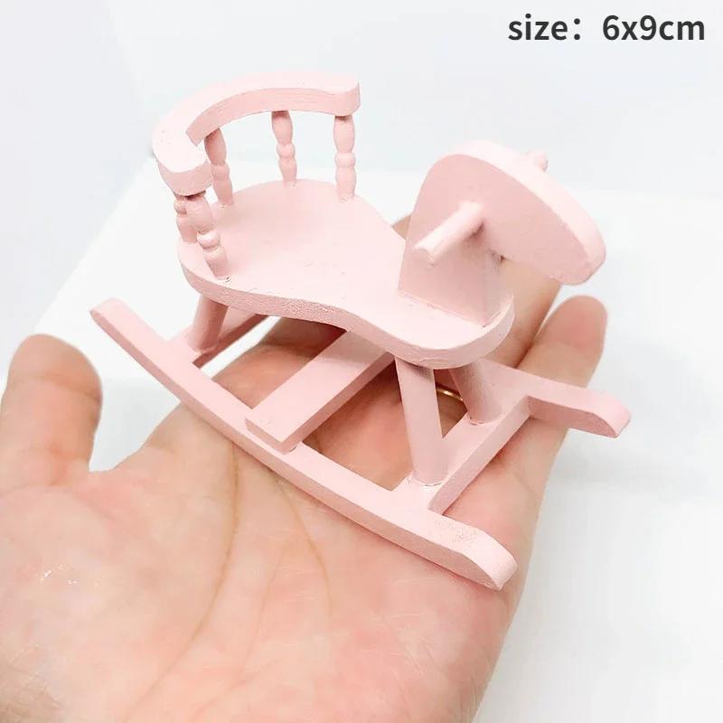 Móveis de madeira para crianças, decoração de bonecas, mini armário, mesa de café rosa, presentes para menina - Image 1