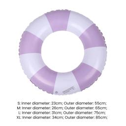 Anel de natação colorido para crianças Padrão listrado Flutuadores engrossados Piscina de PVC Círculo flutuante inflável Brinquedo divertido de água - Image 6