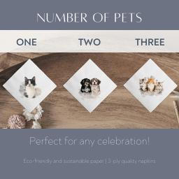 50Pcs Guardanapos Cocktail Dog personalizado, Pet Fotos e Nomes, Guardanapos Cat personalizados para o casamento, Puppy Decorações de aniversário - Image 3