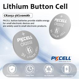 Pkcell-40 peças de baterias de lítio, kit com botões cr2032, br2032, dl2032, ecr2032, moeda, para relógio, controle remoto - Image 6