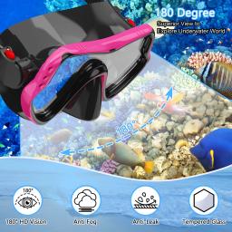 Máscara de mergulho profissional para homens e mulheres, máscara de natação, óculos à prova d'água HD, silicone snorkel - Image 2