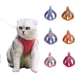 Arnês de colete ajustável com alça reflexiva para animais, colete respirável macio, coleira de gato, cão médio, acessórios para gato - Image 5