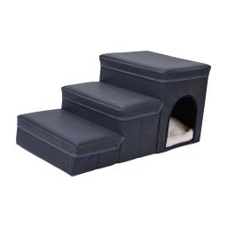 Dobrável cão escadas rampa escada do cão cama caverna escalada antiderrapante multifuncional cão pequeno cães gatos cama - Image 5