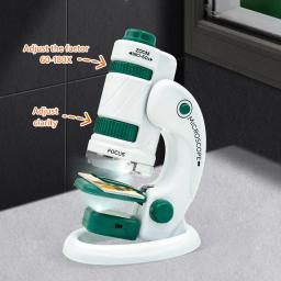 Criança ciência experimento bolso microscópio brinquedo kit 60-120x educacional mini microscópio portátil com luz crianças haste brinquedos presente - Image 2