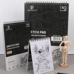 Bloco de desenho para Sketchbook Profissional, Papel Sem Ácido, Ideal para Mídia Seca, Perfeito para Iniciantes, A3, A4, A5, 24 Folhas, 160gsm - Image 1