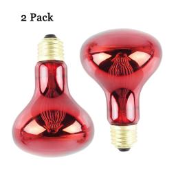 Lâmpada de calor infravermelho, luz vermelha, lâmpadas de calor para Pet, lagartos, dragões barbudos, camaleões, cobras, répteis, anfíbios, 100W, 2 Pack - Image 1
