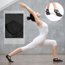 1 par de meias esportivas de ioga para mulheres e meninas, alças e alças antiderrapantes, ideais para pilates, barra pura, balé, dança, treino descalço - Image 3