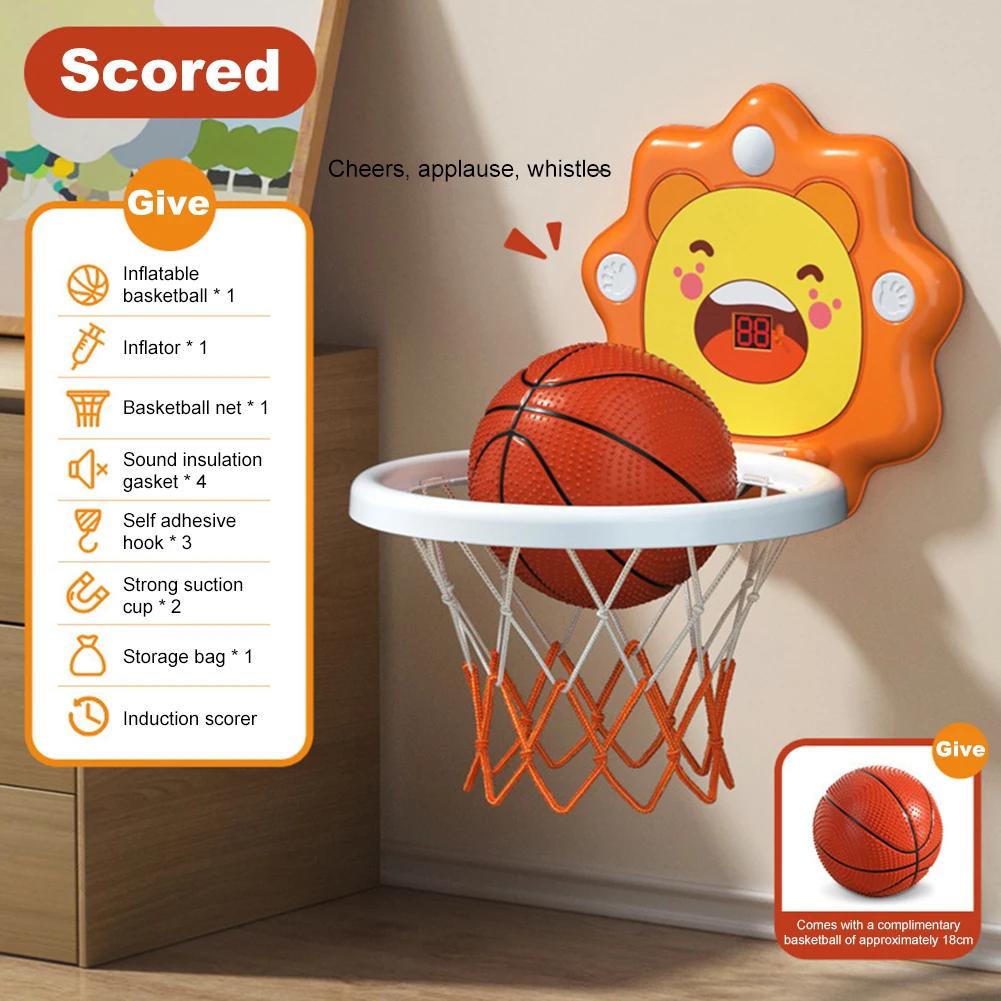Aro de Basquete Ajustável para Crianças com Ventosa e Altura Regulável - Brinquedo Dobrável para Indoors