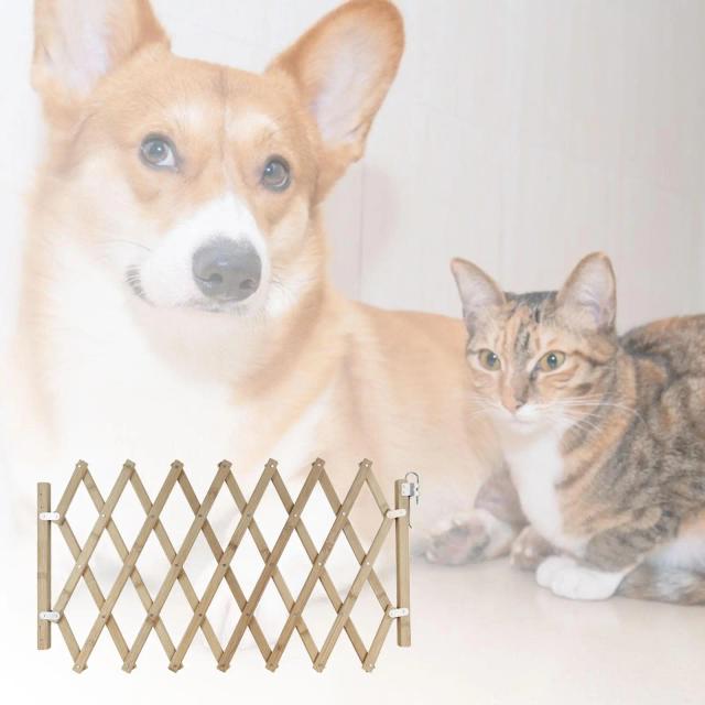 Barreira Expansível em Madeira para Segurança de Pets: Cerca Dobrável para Portas e Escadas, Ideal para Cachorros e Gatos
