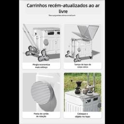 Outdoor Camping Folding Carrinho de compras, Household Portable Express Delivery Cargo Trailer, Piso Stall Cargo, 80L - Image 3